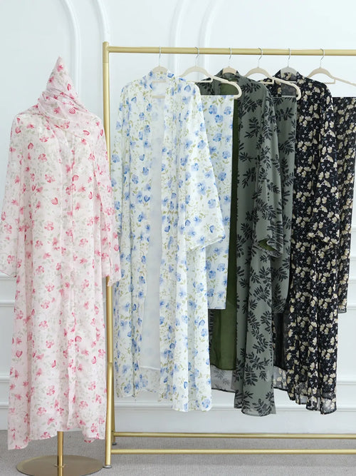 Elara Double Layer Chiffon Abaya